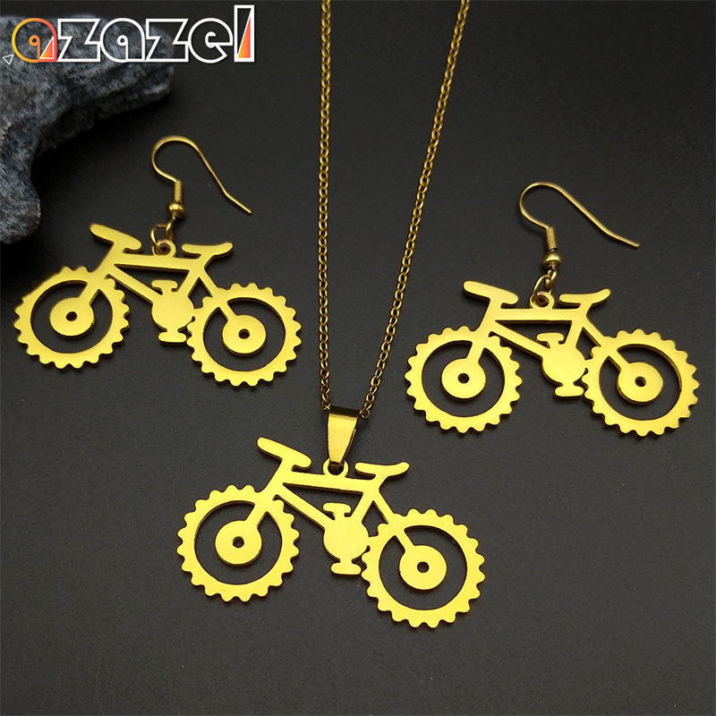 Cycling Gear Gifts - Set di gioielli con ciondolo per